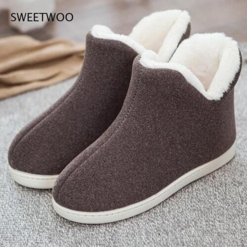 Couples cute floor shoes unisex home boots cotton warm womens winter boots female ankle boots for women feminina botas