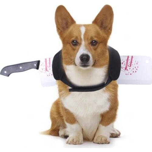 Pet Dog Cat Halloween Costumes Funny Scary Toys Halloween Perform Props Ax Saw Nail Knife Headwear Party Supplies
