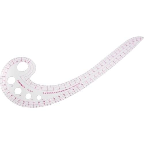 SODIAL(R) 11.8" Long Comma Shaped Plastic Transparent French Curve Ruler Spline