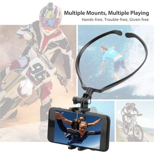 Plastic Neck Mobile Stand Hanging Neck Lazy Universal Mobile Phone Holder for Skydiving Hiking Cycling Snowboarding Outdoor Tool