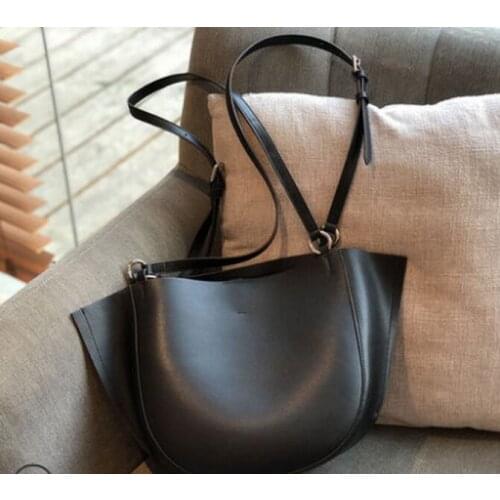 Simple Casual Leather Women Shoulder Bag Luxury Brand Designer Genuine Leather Lady Handbags Commuter Large Female Totes