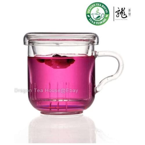 Clear Glass Mug With Lid & Filter 250ml B-369
