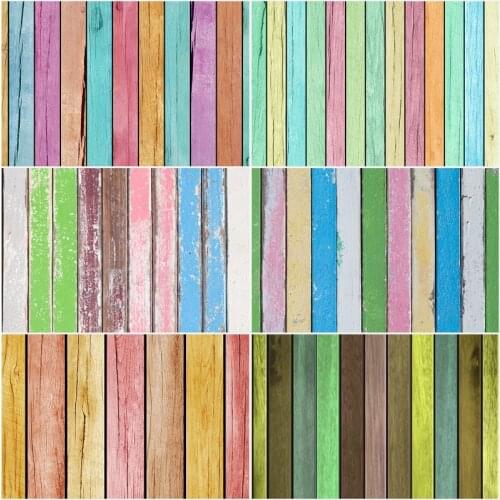 Rainbow Colors Wooden Board Backdrop Birthday Baby Shower Wedding Party Decor Background Photo Booth Studio Photography Props