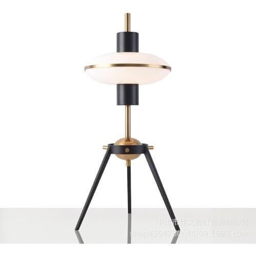 Light luxury desk lamp white glass iron desk lamp Hotel Sales Office simple living room Nordic decorative desk lamp