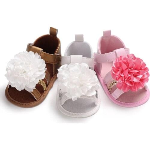 Summer Baby Sandals Big Flowers Kids Girls Knitted Sandals Soft Sole Crib Shoe Children Fashion Beach Shoes