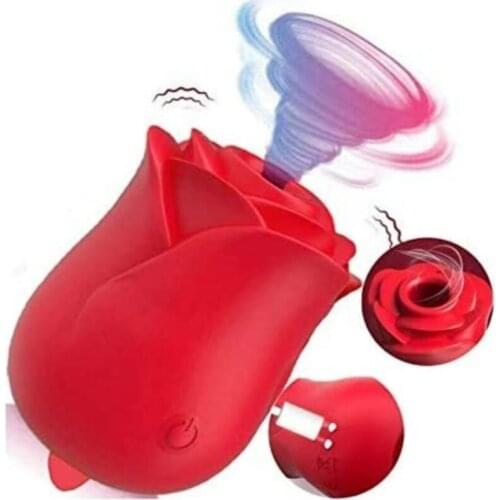 Suck & Tongue Lick Vibrator 2 In 1 Powerful 10 Mode Nipple Sucker Clit Stimulate Rechargeable Adult Sex Toys for Women Couples