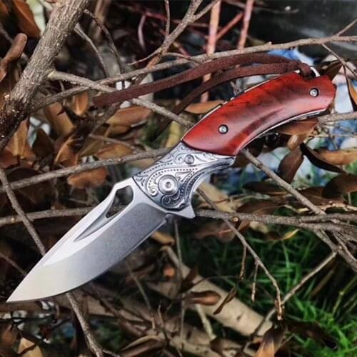M390 Steel Folding Knife Rosewood handle Knife Outdoor camping survival EDC Tools