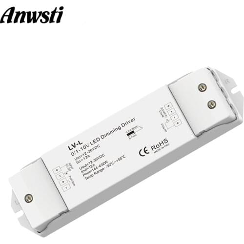 0/1-10V LED Dimming Driver PWM Constant Voltage 1CH DC 36V 24V 12V 0 -10V Dimmer Controller 1 Channel 1-10V Signal Input LV-L