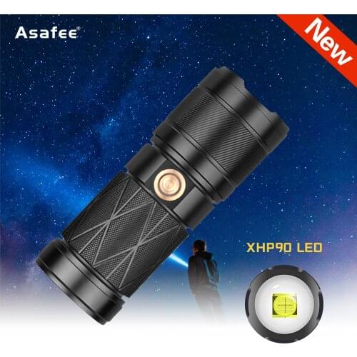XHP90+6*LED High Powerful Flashlight 1800 Lumens USB Rechargeable Display Powerful Torch Waterproof Flashlight Outdoor Camping