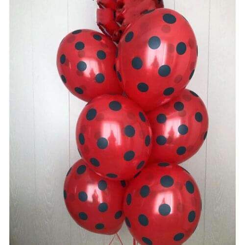 12pcs/lot Black Red White Spot Latex Balloons Polka dot Wave Point Globos Birthday Wedding Party Decor Supplies Kids Toy
