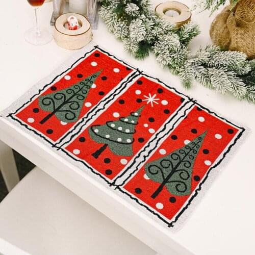 Knitted Fabric Creative Multiple Colour Placemat Tablecloth for Xmas Ornament Mats Pads