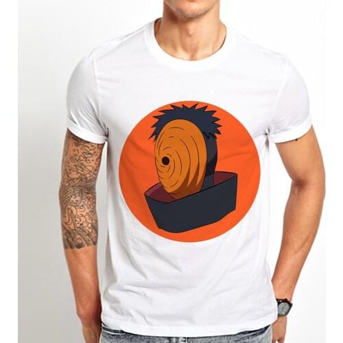 Uchiha obito tobi funny anime t shirt men summer new white casual tshirt unisex short sleeve manga Naruto streetwear tee