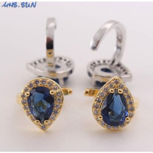 MHS.SUN 1Pair fashion cubic zircon earrings jewelry elegant women ear clip earrings gold/silver color earcuff for party gift