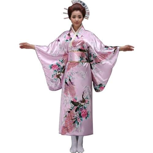 Japanese Kimono Traditional Womens Long Formal Sakura Kimono Yukata Improved Personal Photo Cosplay Kimono