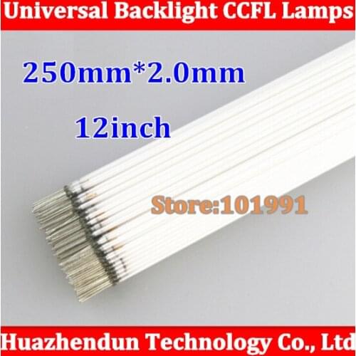 100pcs Free shipping New 250 MM length LCD CCFL lamp backlight tube,250MM* 2.0mm, 250MM length CCFL light