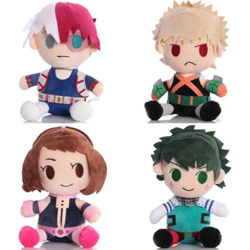 4 Pcs/lot Anime My Hero Academia Plush Doll Toy Midoriya Bakugo Todoroki Soft Stuffed Pillow Doll Pendant Gift