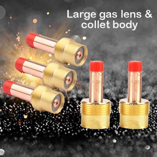 5pcs/lot Large Gas Lens Collet Body 45V wp17 wp18 wp26 gas Lens 2.4mm tig welding accessories consumbles SR 17 SR 18 SR 26