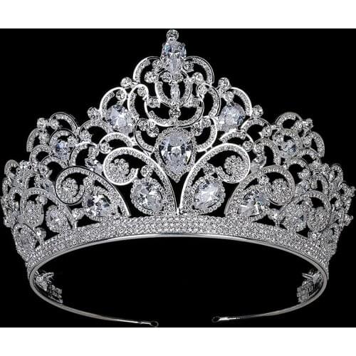 Tiaras and Crown HADIYANA Lujo discreto Wedding Hair Accessorie Princess Crown BC3772 Corona Princesa Accesorios Para el cabello