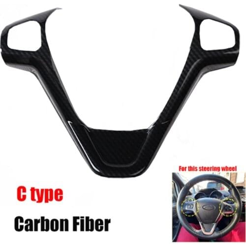 Car Accessories for Ford New Fiesta MK7 2009-2017 Ecosport 2012-2017 Car Steering Wheel Covers Trim Sticker