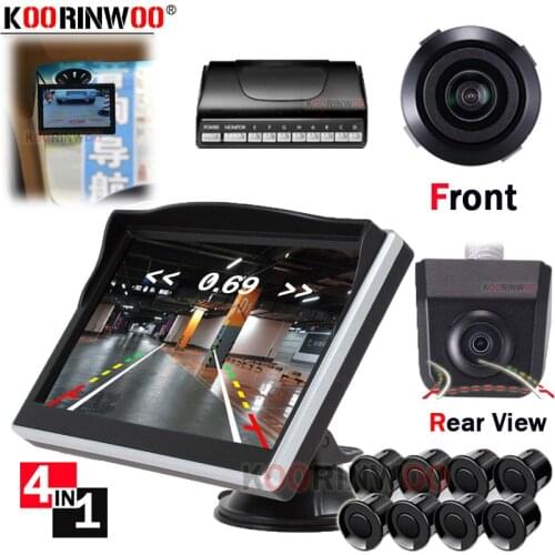 Koorinwoo Parkmaster Starlight HD Car Video Parking Sensors 8 Front back with Rear View Camera LCD Suction Window Alert for Safe