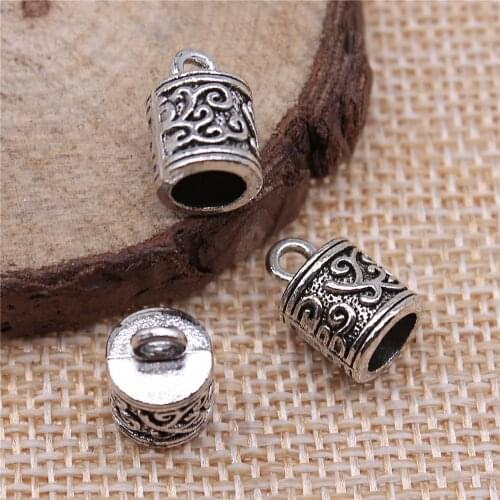 Free shipping 32pcs 13x8x8mm antique silver Tassel cap charms diy retro jewelry fit Earring keychain hair card pendant