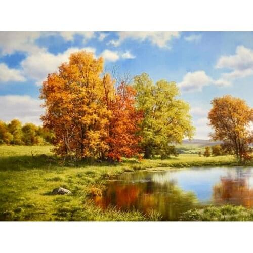 Diamond Mosaic Landscape 5D DIY Embroidery Diamond Painting of Rhinestones Full Drill Resin Decor Home