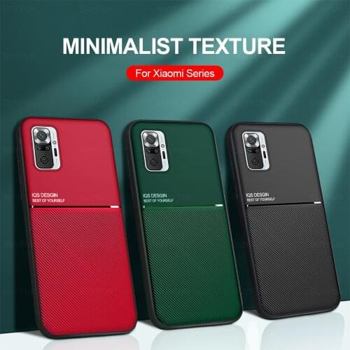 Case redme note 10 leather texture car magnetic holder phone covers for xiaomi redmi note10 pro 10pro silicone shockproof coque