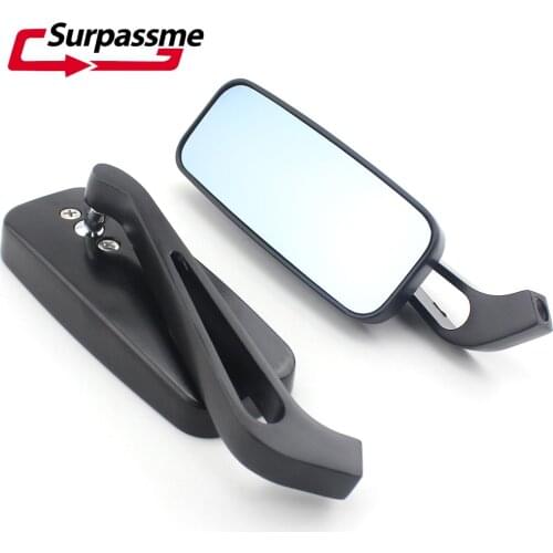 Universal Motorcycle Side Mirrors Aluminum 8mm 10mm Rearview Mirror Motorcycle Blue Lens Rear View Mirrors For Motorbike Scooter