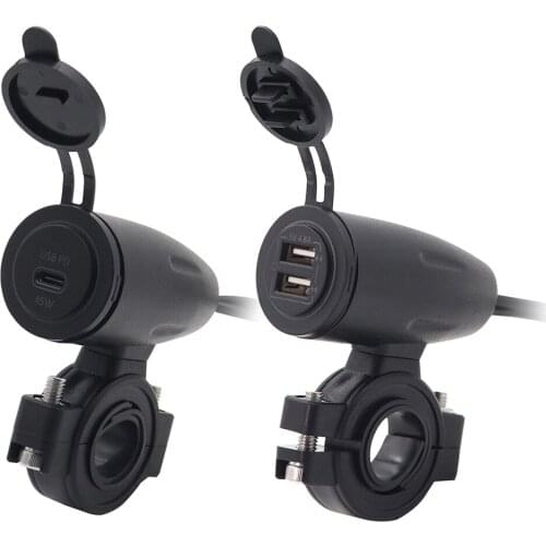 Dual USB Port Waterproof Motorbike Motorcycle Handlebar Charger Fast Charging Adapter Power Supply Socket for Samsung Huawei Etc