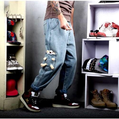 New Fashion Harem Jeans Men Casual Denim Pants Loose Baggy Cargo Jeans Trousers Streetwear Hiphop Jeans Men Clothing