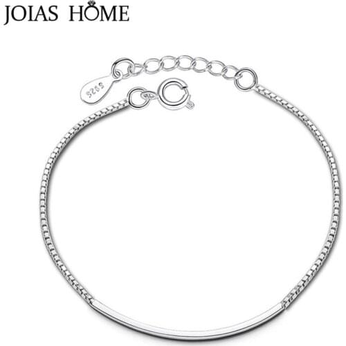 JoiasHome Classic Simple style Bracelet for Women Geometry Silver 925 Jewelry Korean Fashion Style Female Accessory Wholesale