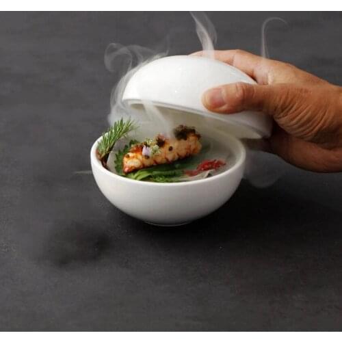 Ceramic Side Dish Bowl Storage Jar with Lid Sugar Bowl Salt BowlSeasoning BowlRestaurant Hotel Service SuppliesDesktop Ornaments