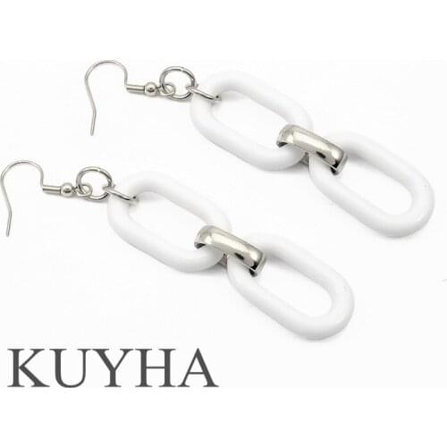 Beautiful candy color long chain personality earrings, Trendy Cool Earrings for Woman Party Jewelry