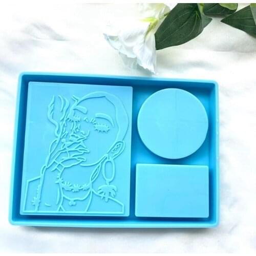 Smoking Woman Makeup Box Tray Silicone Mold is Suitable for Resin Epoxy Resin Diy Craft Makeup Box Jewelry Making