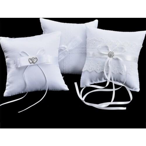 Square Ring Pillow Lace Bow Cushion Bearer For Beach Wedding Western Style Weddings Party Bracelet Supplies Decoration