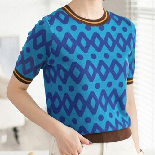 LJSXLS Pull Femme Short Sleeve Korean Fashion Tops Knitting Pullovers O Neck Sweater Women 2021 Summer Vintage Womens Clothes