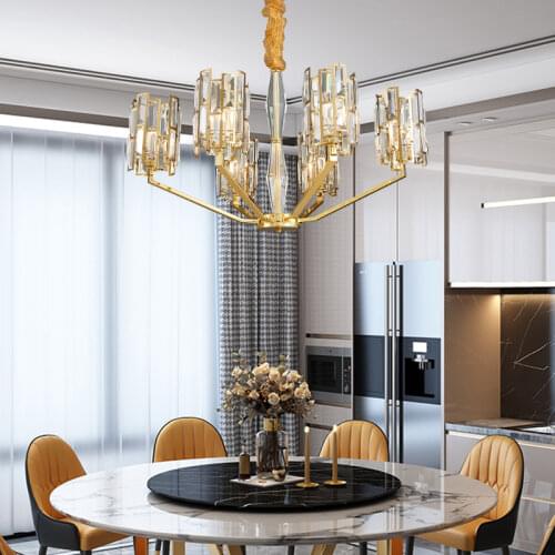 Stainless Steel Living Room Dining Room Chandelier Designer Post-Modern Style Villa Duplex Building Simple And Light Luxury Lamp