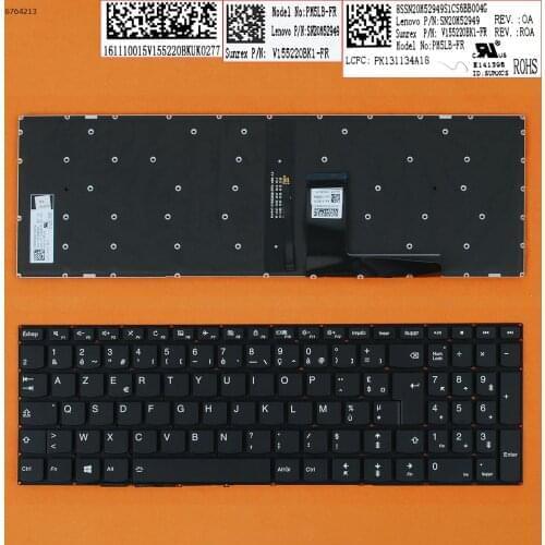 FR French AZERTY New Keyboard for Lenovo Ideapad V310-15IKB V310-15ISK V510-15IKB 510-15ISK 510-15IKB Laptop Backlit NO Frame