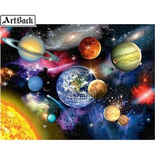 New DIY 5D Diamond Painting Space Planet Full Square Diamond Embroidered Cross Stitch 3d Diamond Mosaic Decoration