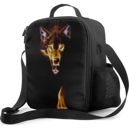 Ohmelody 3D Animal Lunch Box Cool Vivid Wolf Lunch Bags Boys Girls School Men Women Cooler Insualted Bags Picnic Hiking Work