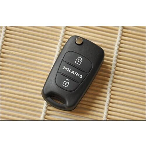 3 Buttons Replacement Flip Folding Remote Key Shell Case For Hyundai Solaris Key Blank Cover 5PCS/lot