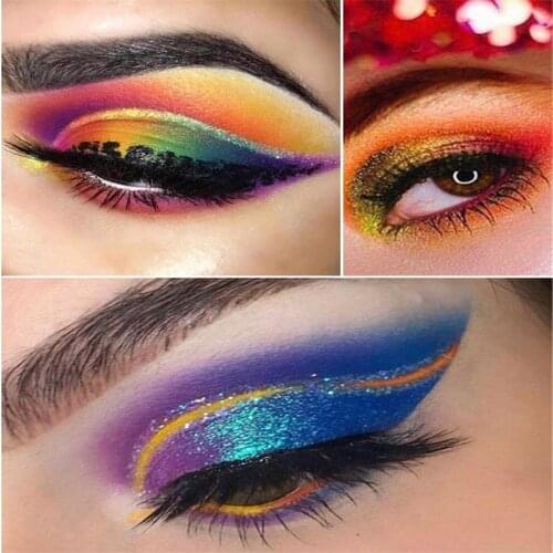 12pcs Hot Chameleon Pigment Chameleon Eyeshadow Multi Chrome Eyeshadow Prismatic Powder Shiny Glitter Eyeshadow Palette