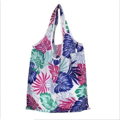 Portable Foldable Printing Shopping Handbags Grocery Supermarket Storage Bags Large Capacity Reusable