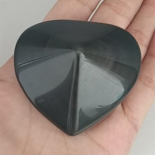 Natural Rainbow Obsidian Heart Cat Eyes Quartz Stones Healing Crystals And Minerals Specimen For Decor Gift