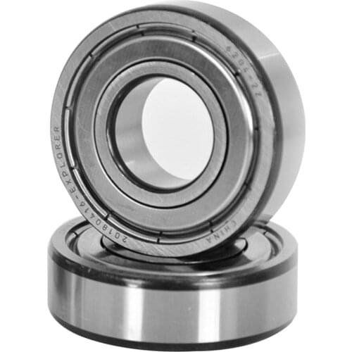 2 Pieces 6205ZZ Ball Bearing 10 x 30 x 9mm Double Shielded Radial Deep Groove Ball Bearings Silver