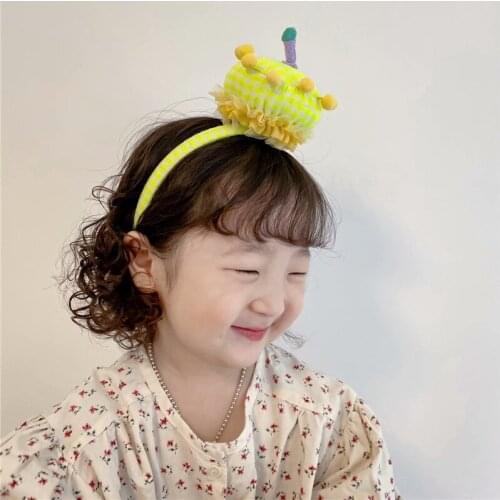 Birthday Cake Hat Baby Shower Decorative Headband Childrens Party Crown Hat Blue Gold Birthday Crown Party Hats