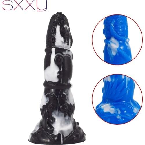 SXXY Tentacle Anal Dildo Silicone Norse Mythology Rocky Butt Plug Colorful Fantasy Fetish Sex Toys for Women Anus Clit Massage