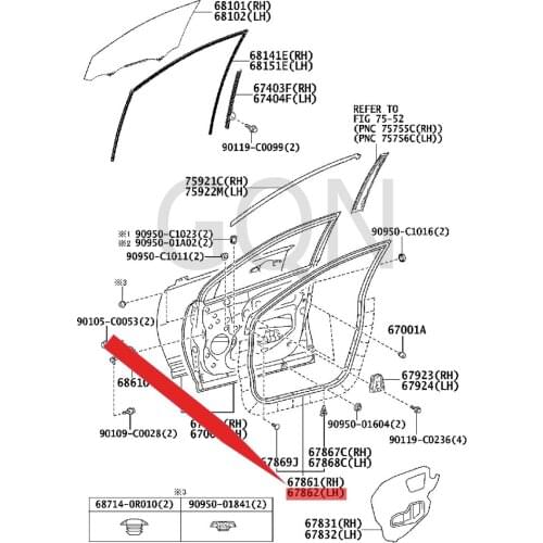 Left front door sealing strip 2013-Toy ota RA V4 Front door sealing strip Door rubber strip. L sealing strip is waterproof