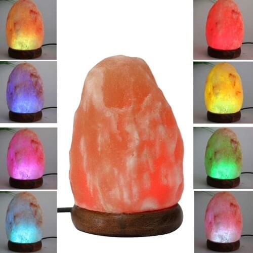 USB Salt Lamp Freshes Air Himalayan Crystal Natural Shaped Salt Lamp Colorful Night Light