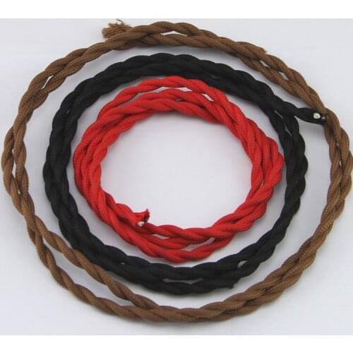 Vintage edison style Color Cloth Covered Braided Wire Twisted Electric wire/Flax